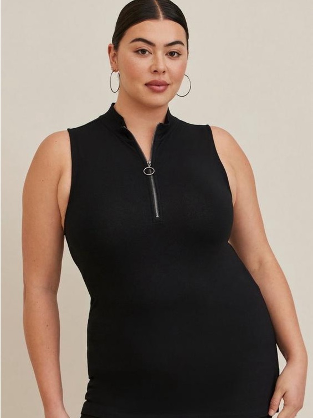 torrid Foxy Mock Neck Zip Up Tank
